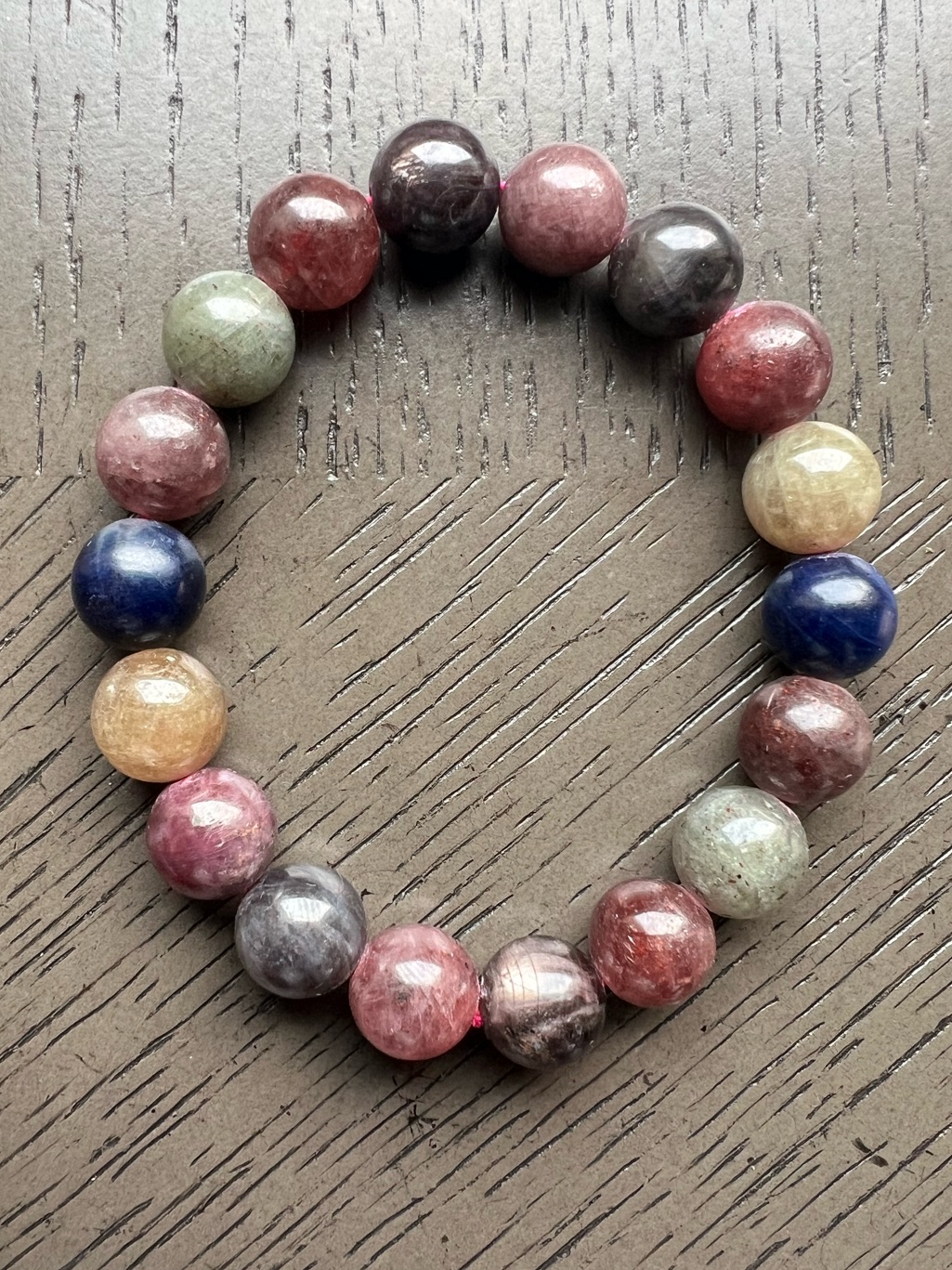 Colorful Sapphire Bracelet 11mm Size 6.75’